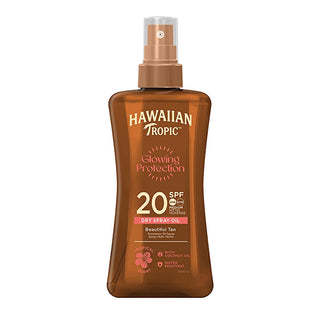 Hawaiian Tropic Glowing Protection SPF20 Sunscreen Oil: Tan & Moisturize with UVA/UVB Protection Hawaiian Tropic SPF20 Sunscreen Oil: Tan & Protect sunscreen oil, SPF20 sunscreen, Hawaiian Tropic sunscreen, vegan sunscreen, bronzing sunscreen oil, water resistant sunscreen, sun protection oil, UVA UVB protection sunscreen, sun protection, tanning oil, tanning, coconut oil, aloe vera, tropical flower extracts, moisturizing sunscreen, non-greasy sunscreen, water resistant, vegan, recycled packaging, eco-frien