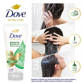 dove ultra care 1 minute serum hair treatment 170 ml, dove anti-hair fall serum packaging, dove serum application Dove Ultra Care 1 Minute Serum - Anti-Hair Fall Treatment for Stronger and Softer Hair | 170 ml Dove Ultra Care 1 Minute Serum - Anti-Hair Fall Treatment 170 ml dove, hair-care, anti-hair-fall, vegan-products, hair-treatment, quick-hair-care, hair-nourishment, strong-hair, softer-hair, ai-generated