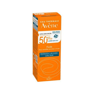 avene solaire spf50 fluid ultra light sunscreen front view, avene solaire spf50 fluid ultra light sunscreen back view Avene Solaire SPF50+ Fluid Ultra Light - High Protection Sunscreen | 50 ml Avene SPF 50+ Fluid - Ultra Light Sunscreen avene, spf50, sunscreen, ultra-light, sensitive-skin, combination-skin, facial-care, sun-protection, beauty, ai-generated